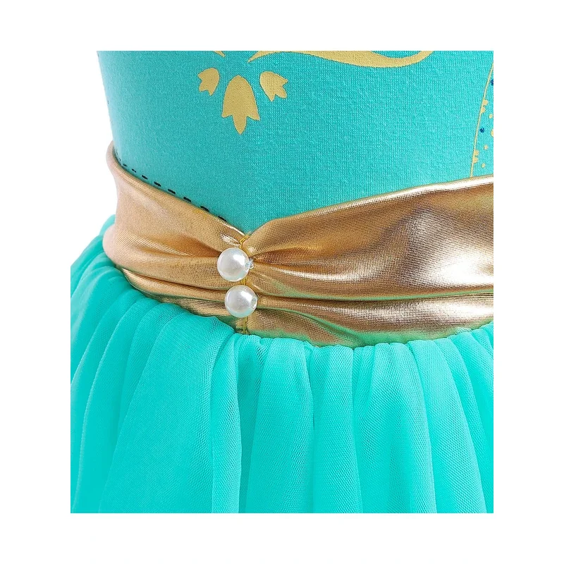 Disfraz de princesa Jasmine de Navidad para bebés y niñas, vestido tutú de algodón para fiesta de cumpleaños de princesa de Halloween con diadema
