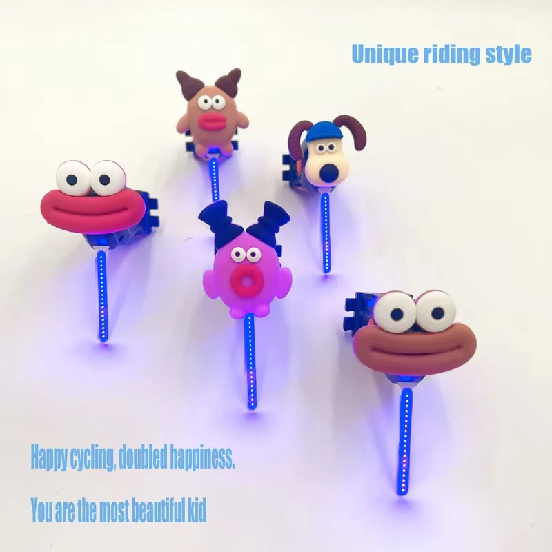 Bike Rear Light Photon Drop Warning Lamp Cute Cartoon Night Waterproof Rechargeable LED Bicycle Taillight MTB Road Bike Cycling
