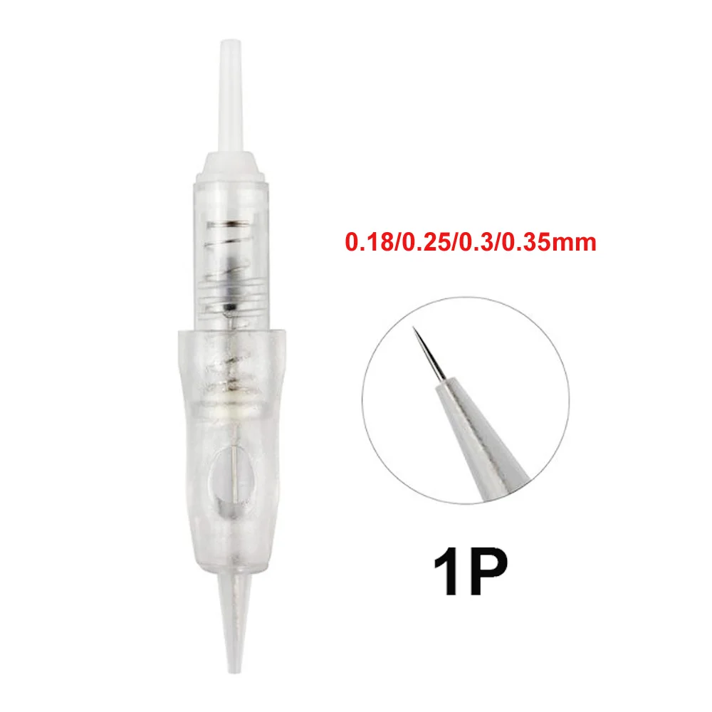 

100pcs 1R/1P Screw Tattoo Cartridges Permanent Makeup Needles For Wireless PMU