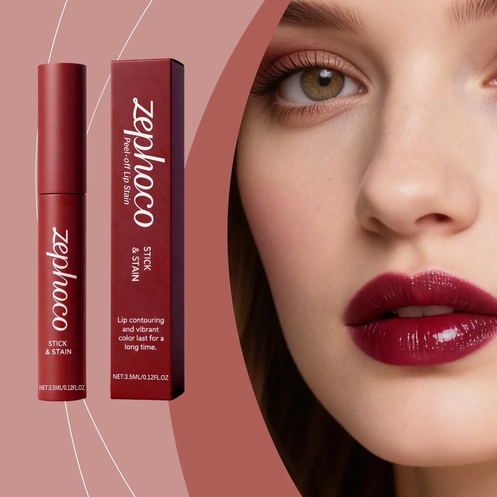 Zephoco Peel off Lip Stain Reveal Matita per labbra resistente al tatuaggio resistente al sudore, impermeabile, resistente al sudore