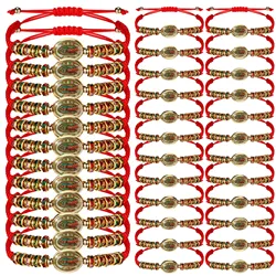 36PCS Mexican Bracelets Virgin Mary Bracelet Handmade Virgen de guadalupe Medal Adjustable String Bracelets Religious Gift