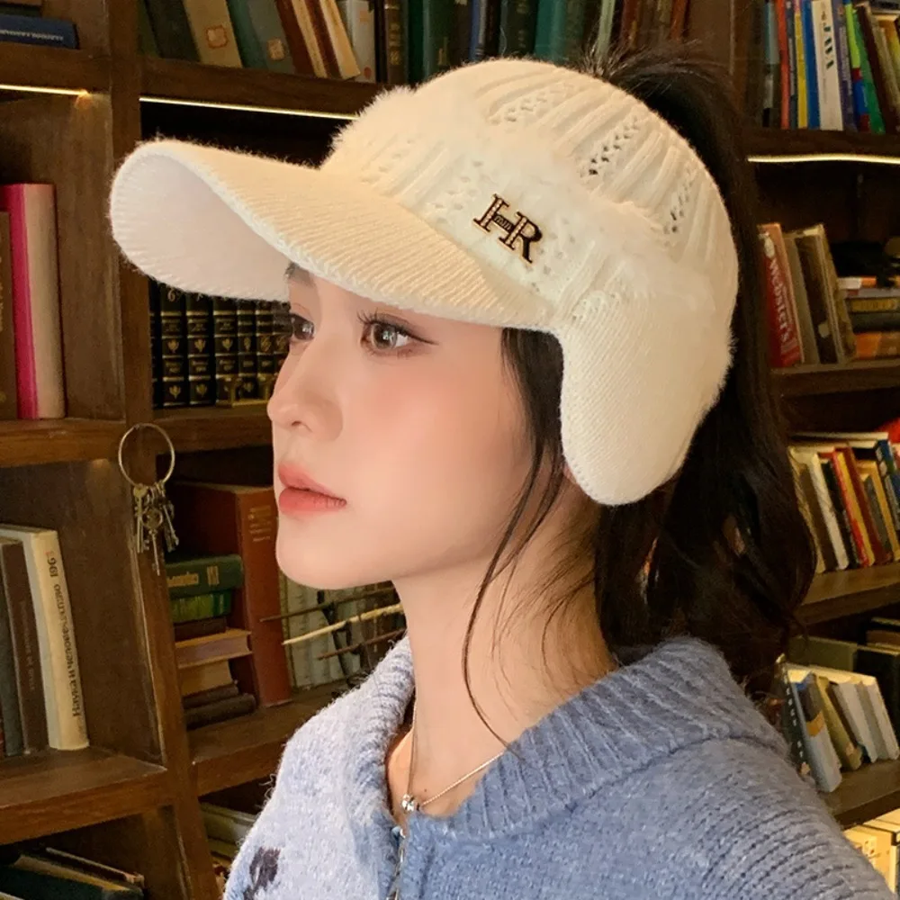 

Fashion Windproof Winter Knitted Hat Breathable Ear Protection Ear Protection Cap Korean Style Baseball Cap Winter