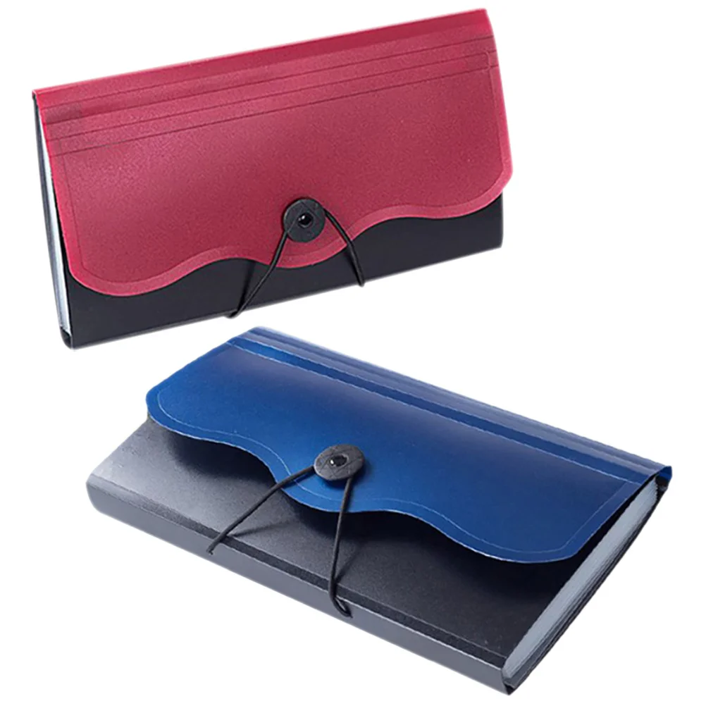 

2Pcs PP Polyester Document Folder Bag Multipurpose Portable File Organizer for Bills Checks Change Storage Accordion Folders