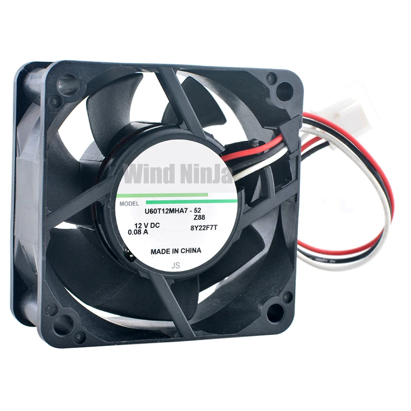 U60T12MHA7-52 6cm 60mm fan 60x60x25mm DC12V 0.08A Quiet cooling fan for chassis CPU frequency converter power supply