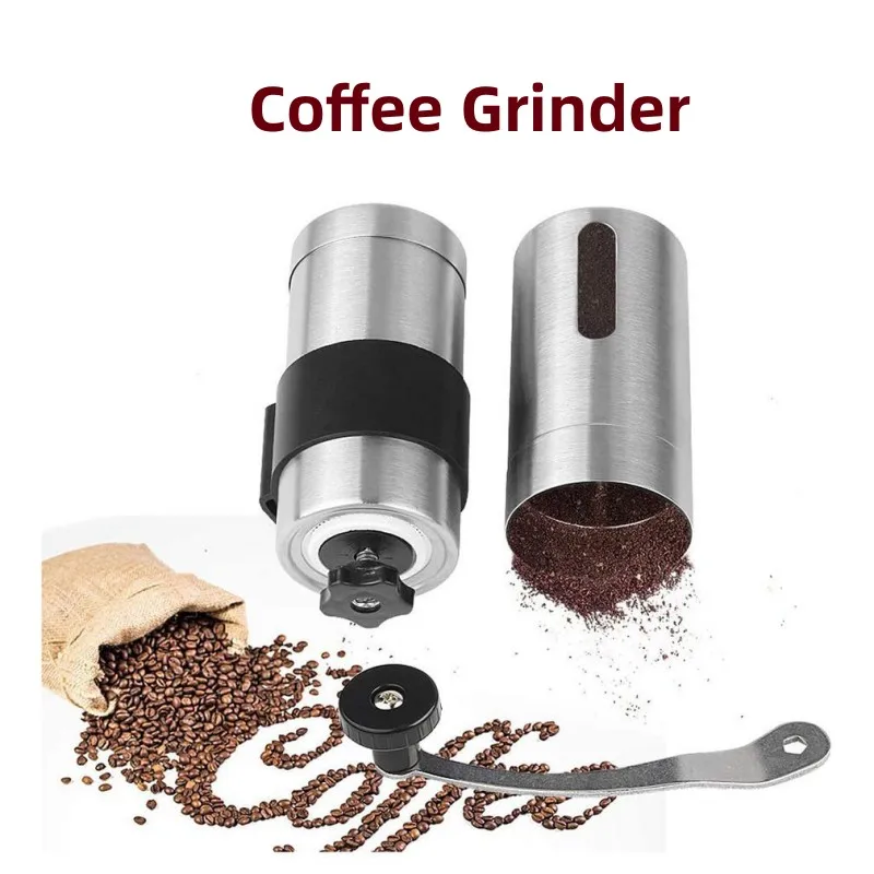 Silver Coffee Grinder Mini Stainless Steel Hand Drinder Manual Handmade Coffee Bean Burr Grinders Mill Kitchen Tool Grinders