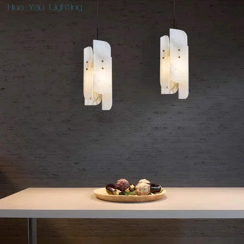New Marble full Copper Chandelier Restaurant Modern Villa Hotel bedroom single head hanging bedside lamp Bar Chandelier