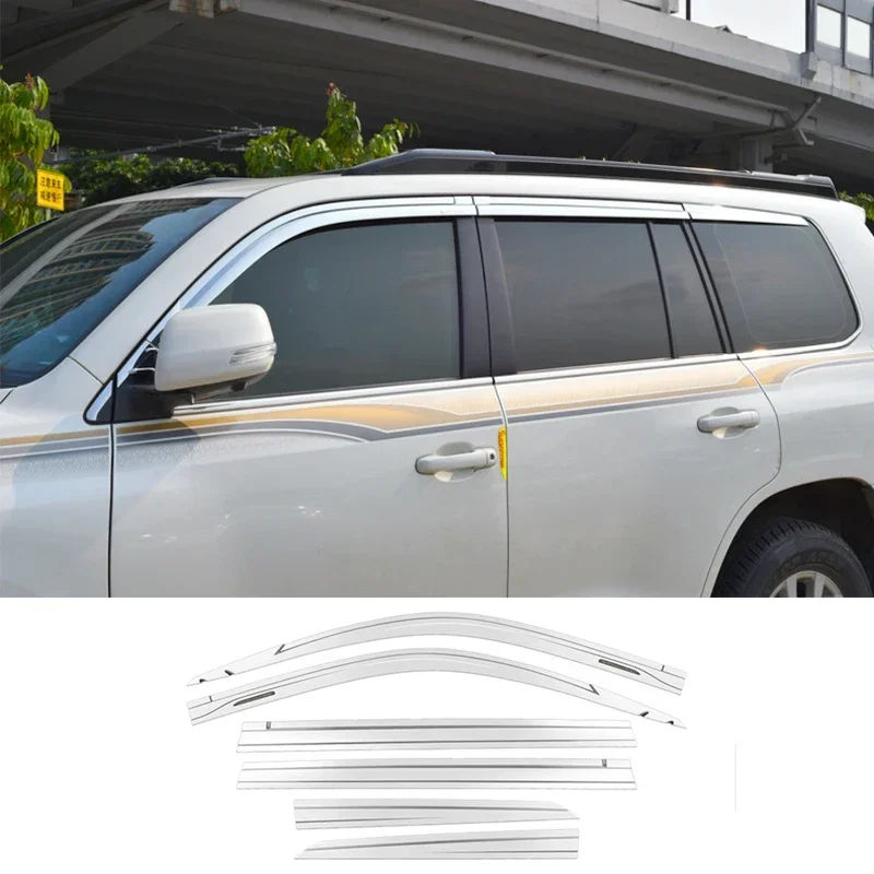 High Quality Chromed Vent Visor 6PCS ABS Plastic For Toyota Land Cruiser LC200 Prado FJ150 Fj200 LC200 Lexus LX570 08-21