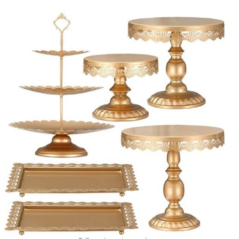 

Cake Stand European-Style Iron Set Wedding Decoration Party Dance Props Cake Plate Modern Minimalist Party Desktop Ornaments 1P