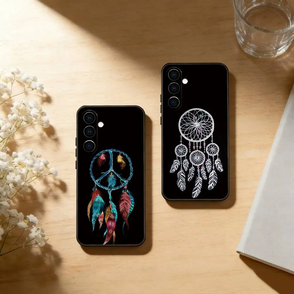 Dreamcatcher Feather Phone Case For Samsung Galaxy A73,A72,A71,A70,A53,A52,A51,Others Soft Black Cover