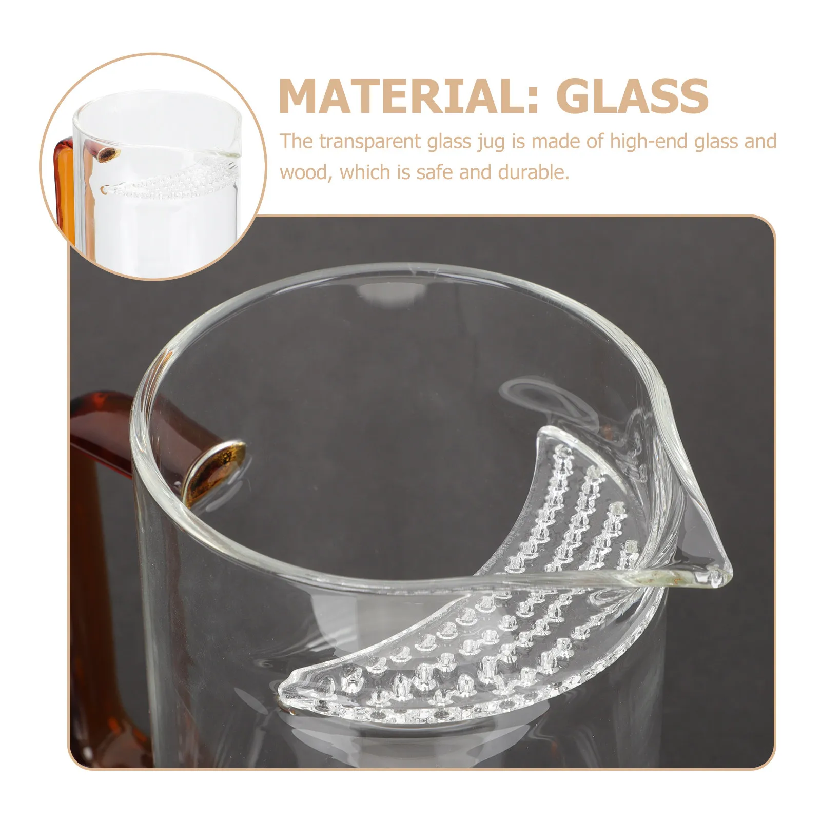 

Стеклянный кувшин для напитков, чайник-диспенсер, изысканная форма, не выцветает, тонкая шлифовка, удобная ручка, многофункциональный, для молока и кофе