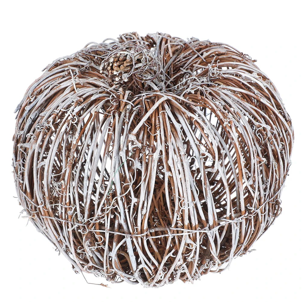

Rattan Pumpkin Decor 25CM White New Durable Festive Tabletop Home Bedroom Living Room DIY Decoration Christmas Ornament