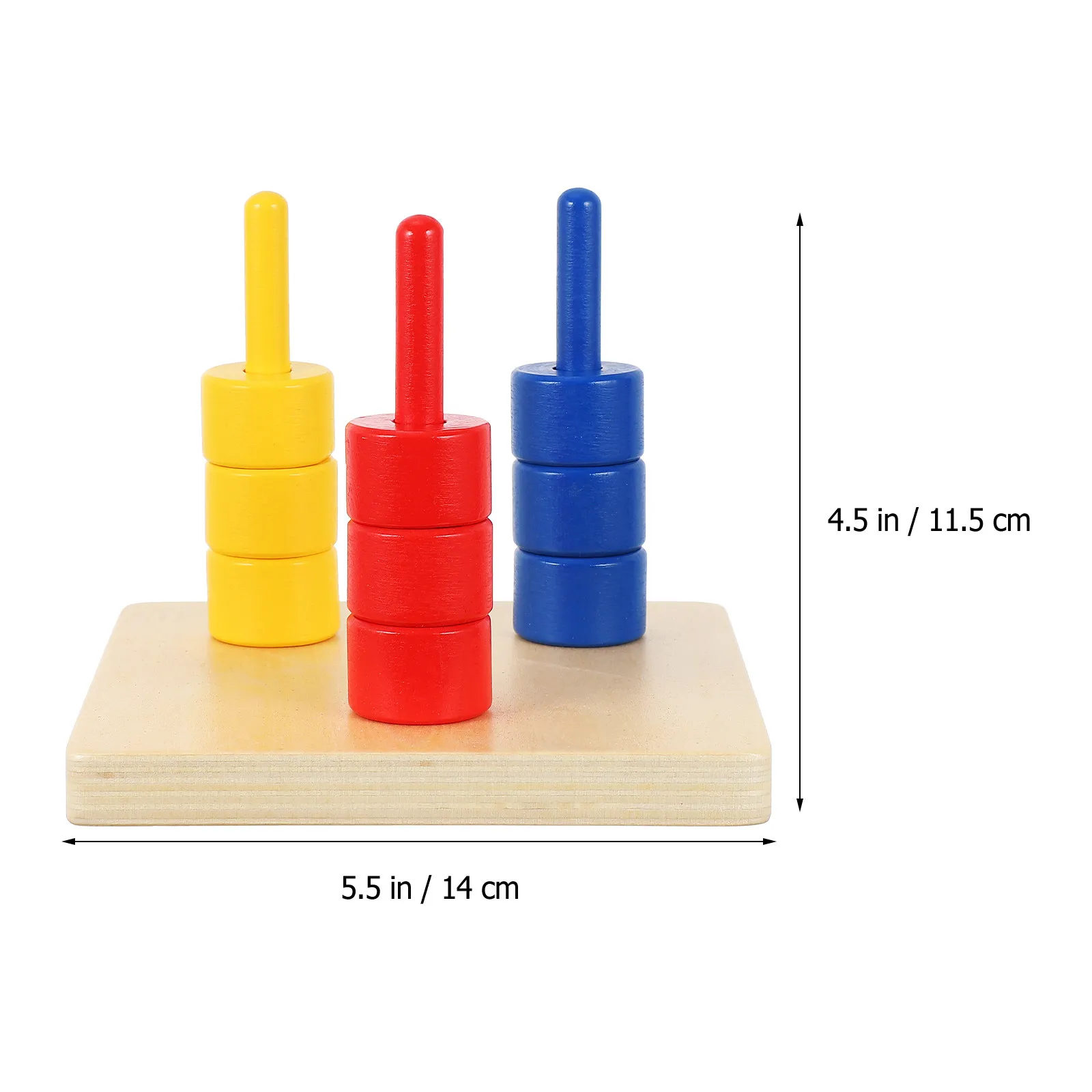 1Set Natural Wood Color Shape Stacking Set for Kids Early Education Cognitive Training Fine Motor Skill Development Baby
