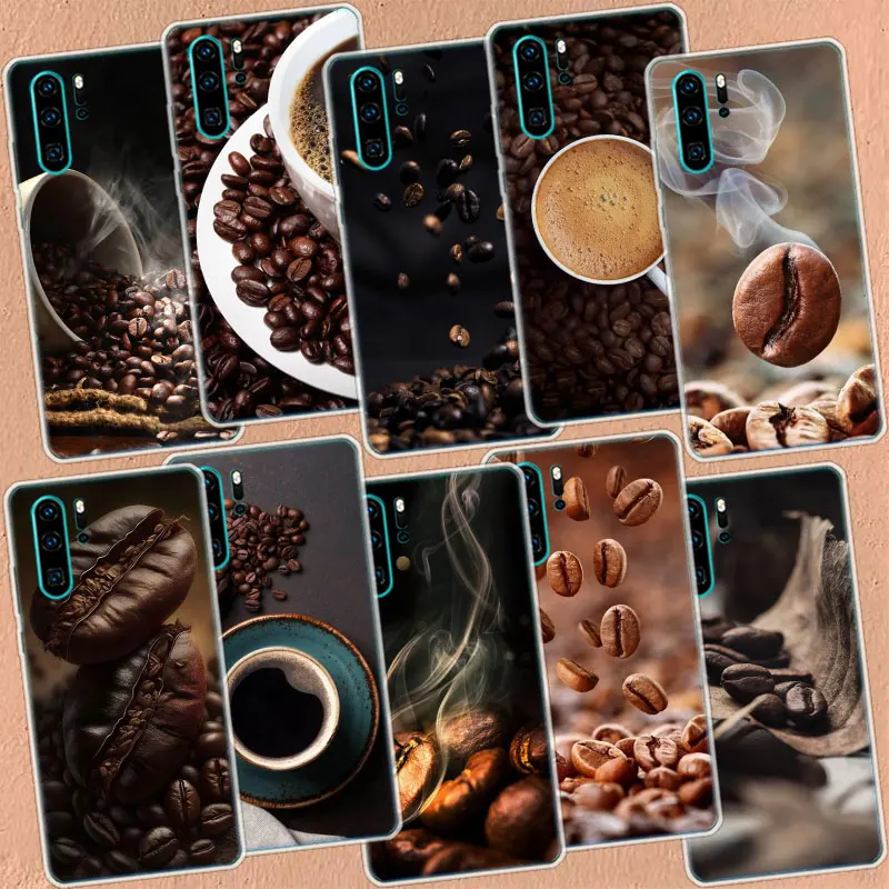 Newly Baked Coffee Beans Phone Case For Huawei P50 Pro P40 P30 Lite P20 P10 Coque Mate 10 Lite 20 30 40 Pro Cover Capa Shell