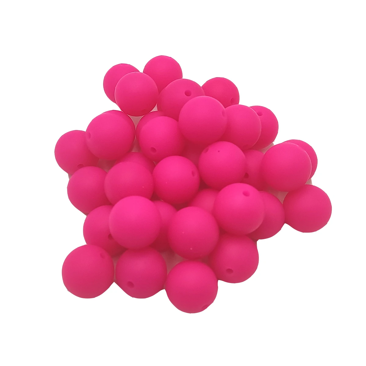 

100pc Fuchsia Color Silicone Round Beads 12mm 15mm Baby Teething Necklace DIY Pacifier Chain Care Infan Teether Bracelet Product