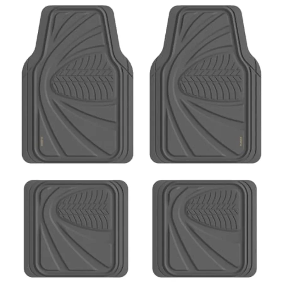 

Car Floor Mats, Waterproof Universal Heavy-Duty 4 Pieces Rubber Floor Mats for Cars, Full Set Car Mats with Anti-Slip Backing F