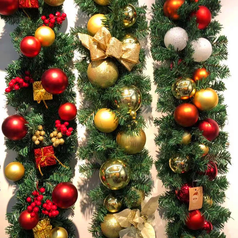 2.7M Artificial Christmas Garland Party Ivy Vine Seasonal Pine Needles Cypress Garland Greenery Plant Xmas Home Winter Decor