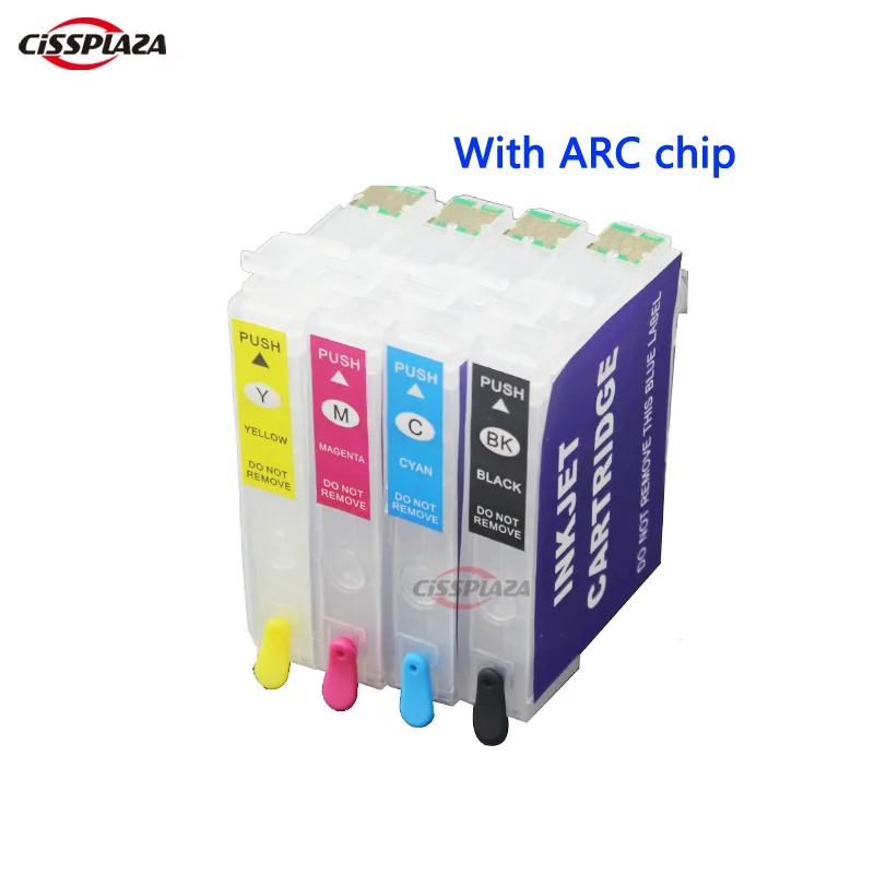 CISSPLAZA 1set IC69  Refillable ink cartridge compatible For Epson PX 405A 045A 435A 535F 105 printer with ARC