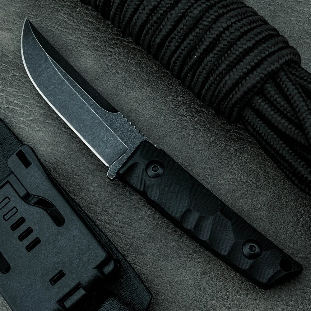 

Нож с фиксированным лезвием для охоты на открытом воздухе, стальное лезвие 8Cr13MoV, ручка G10, высококачественные ножи для кемпинга, рыбалки и пешего туризма с ножнами