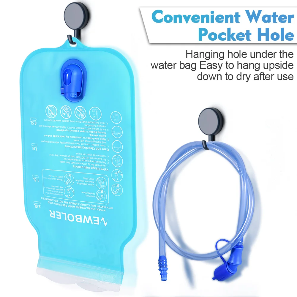 NEWBOLER Water Bladder Hydration Backpack 1.5/2L Capacity TPU Waterbag Reservoir For Running Cycling Hydration Water Storage Bag