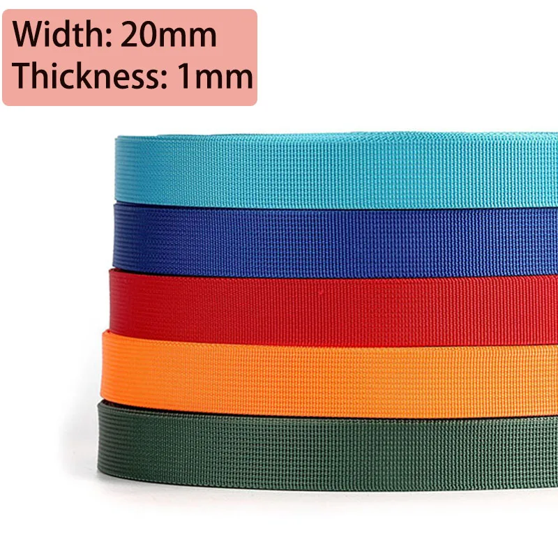 50 Yards Nylon Polyester Webbing 20mm Durable Belt Strap for Bag Sewing Pet Collar and Leash DIY Outdoor Craft Over 40 Colors