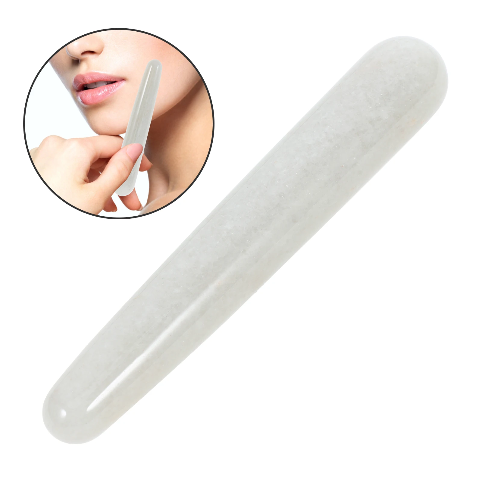 

Handmade Jade Stone Face Roller Comfortable Grip Facial Massage Tool for Redness Migraine Relief Skin Care Massager Lightweight
