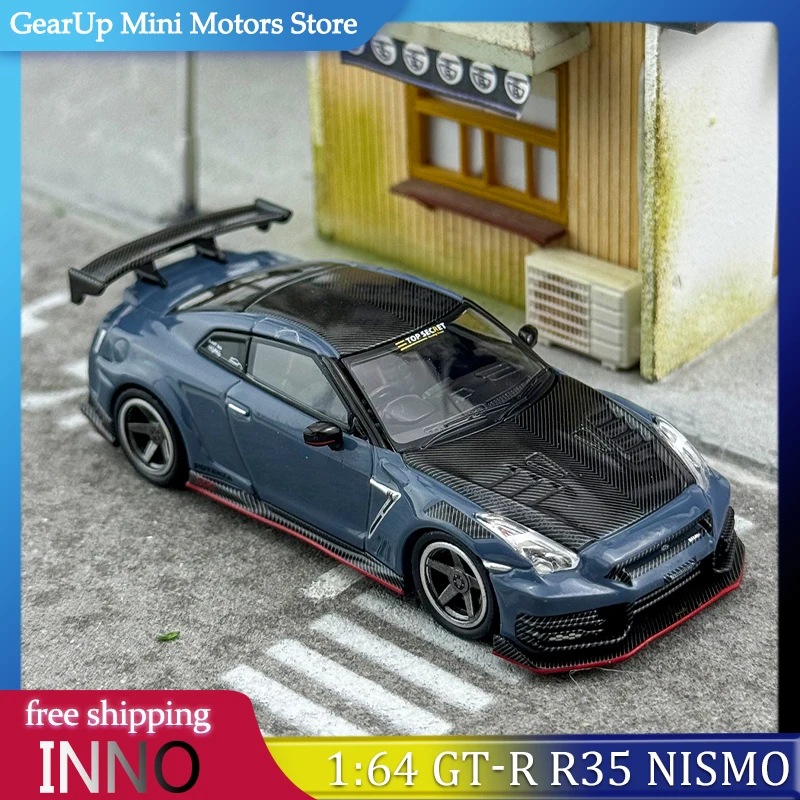 

INNO 1:64 Nissan GT-R R35 NISMO Hong Kong 2024, эксклюзивная выставка — литой под давлением сплав премиум-класса, тюнинг JDM, Коллекционная модель автомобиля, игрушка