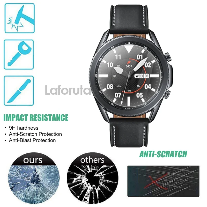 Tempered Glass  Protectors for Samsung Galaxy Watch 3 41mm 45mm 2 42mm 46mm Anti-scratch Screen Protector  Protective Glass Film