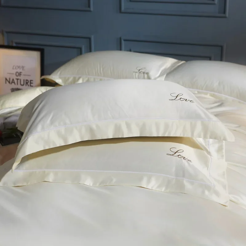 New polyester and Cotton pillowcase A/B version No zipper Pillow Cover healthy solid color High-end pillow case