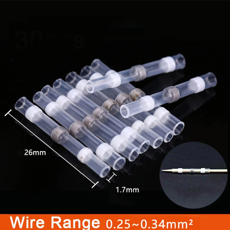 10Pcs Solder Seal Cable Waterproof Heat Shrink Lug Terminals Quick Electrical Wire Conector Car Accessories Butt Connector