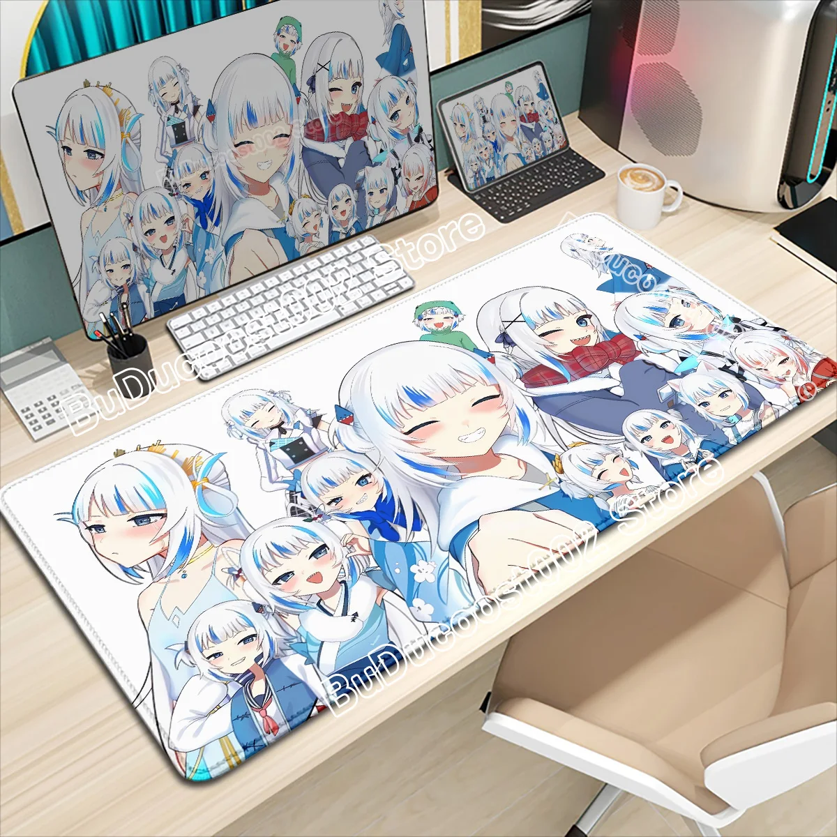 

2026 New Mouse Pad Laptop Cute Hololive Gawr Gura Keyboard Pad PC Computer Kawaii Desk Mouse Mat Game Accessories Anime Mousepad