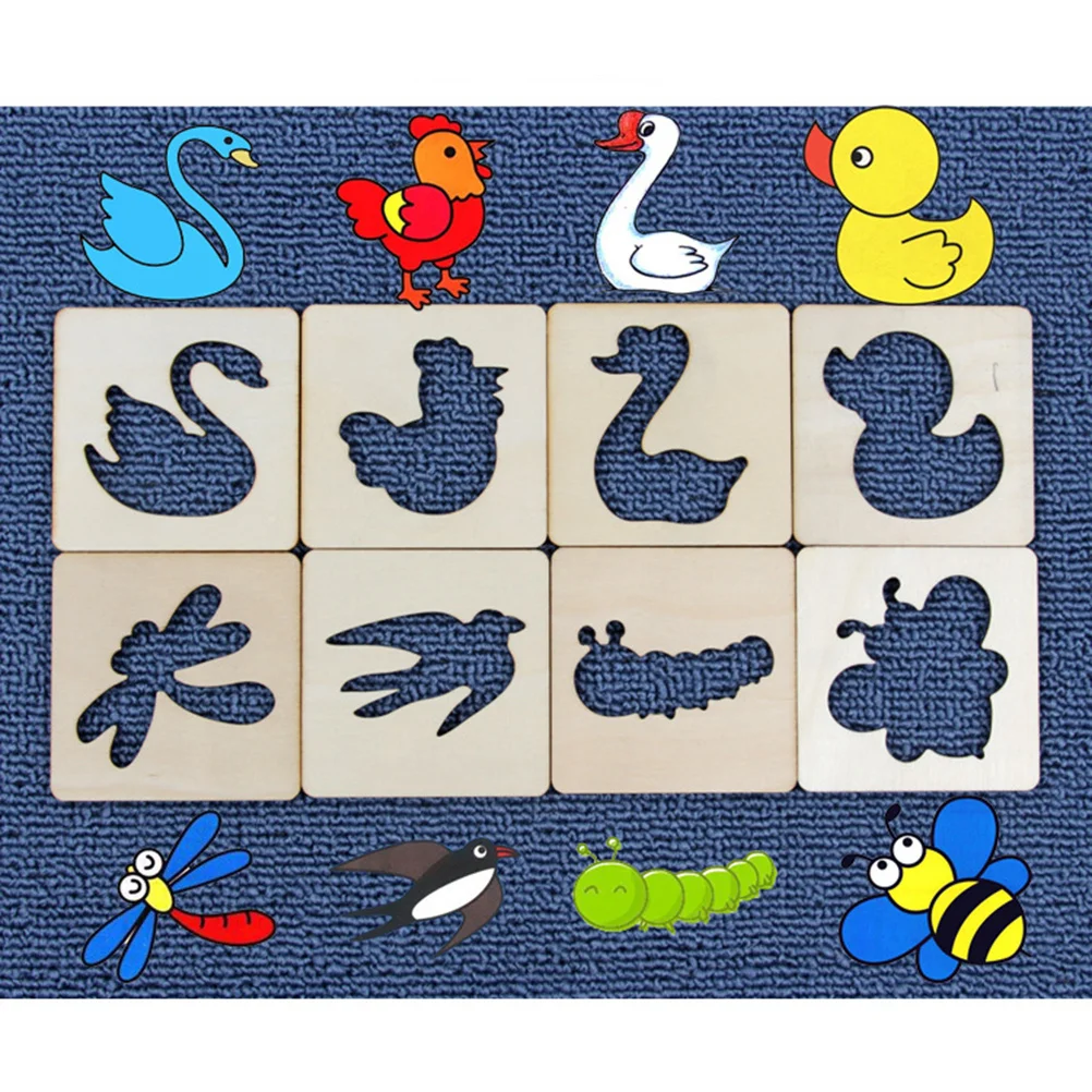 

Kids Drawing Stencil Art Set 55 Boards Fruits Animals Traffic DIY Wooden Craft Kit for Toddlers Early School Education Gift