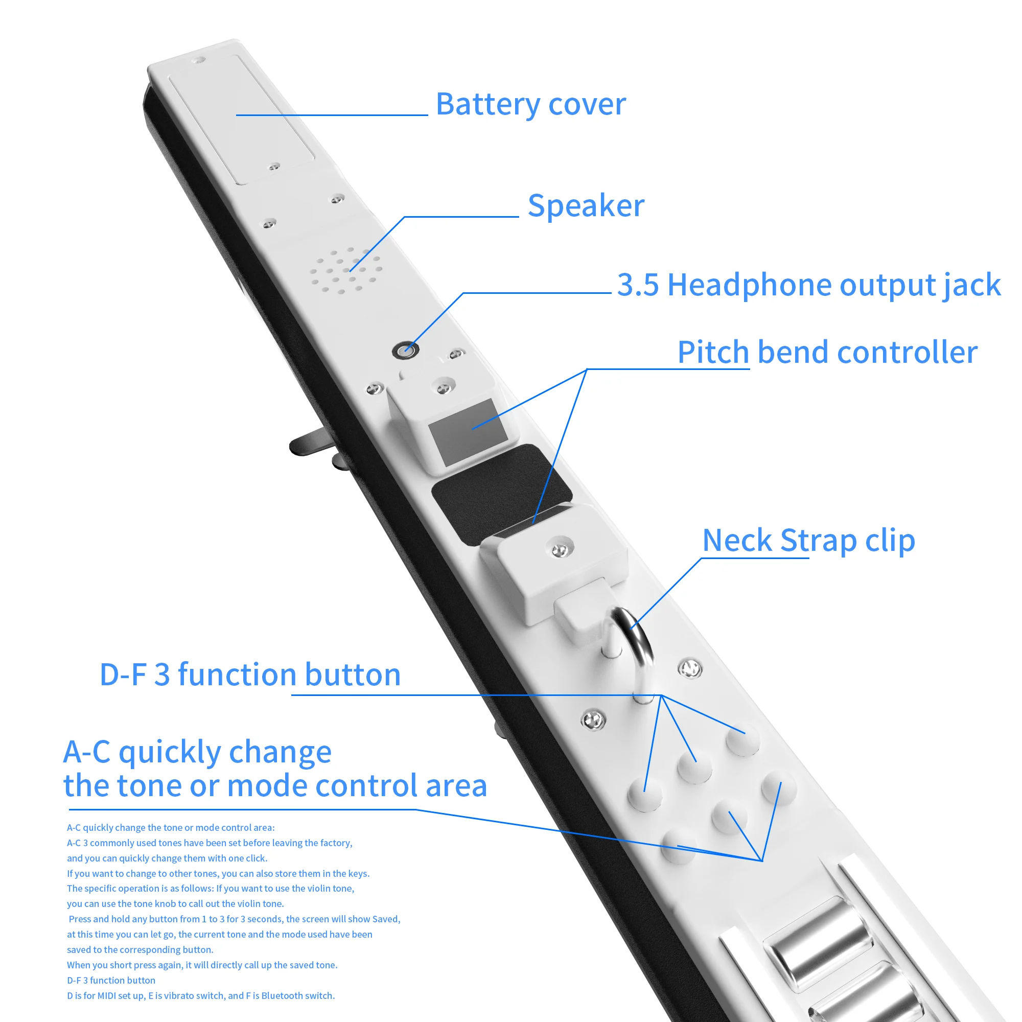 2025 chino barato Mini instrumento de viento electrónico micrófono inalámbrico pipa saxofón flauta saxofón Alto Tenor Digital