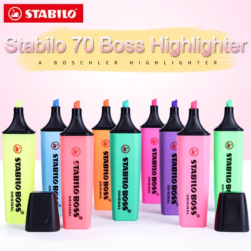 1PCS Stabilo Textmarker Original 70 Highlighter Children Stroke Key Mark with Large Capacity Color Small Fresh Marker Pen