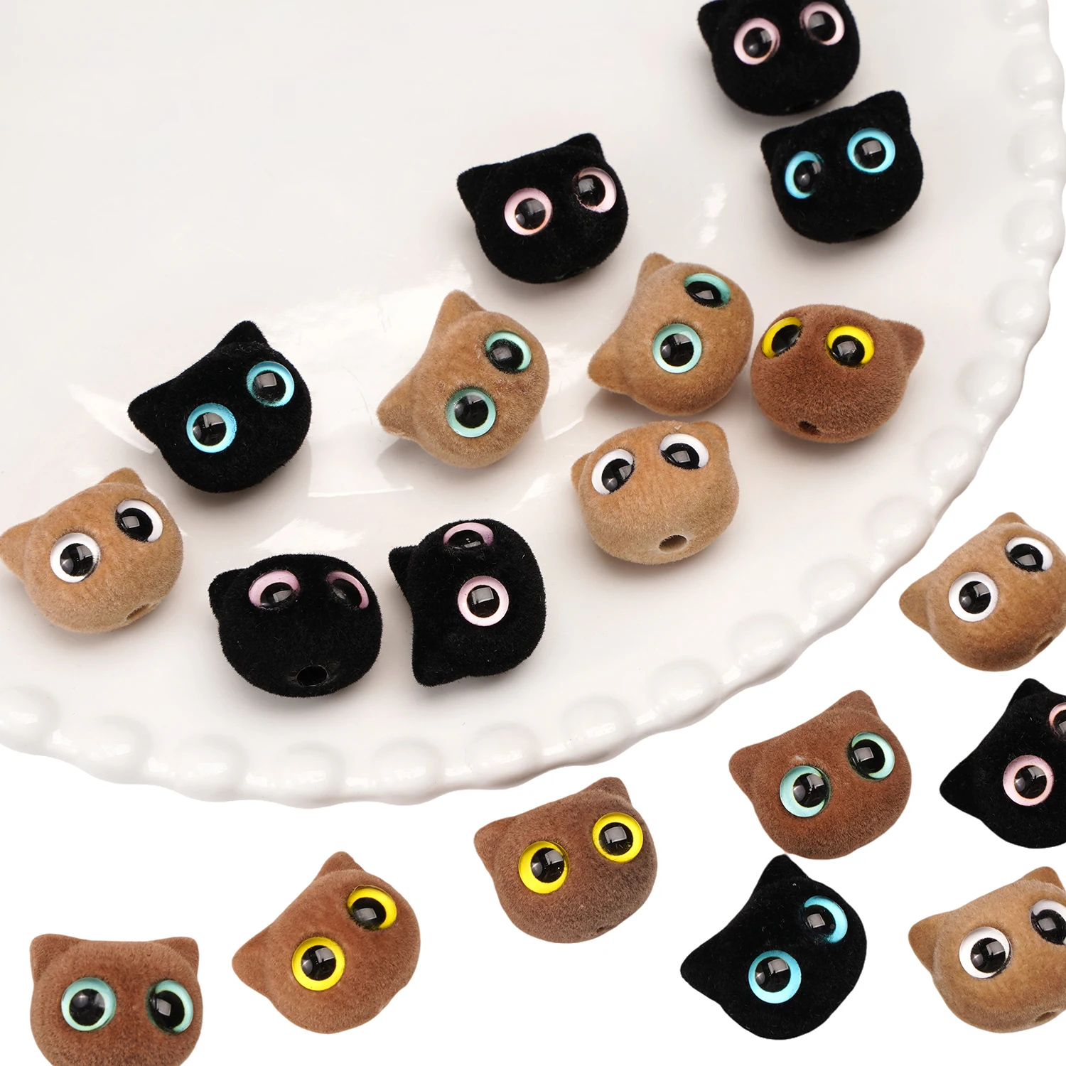 19x17mm 1pc/bag Cute Beads Cat Owl Beaded Resin Cartoon Loose Spacer Beads for Jewelry Making DIY Pendant Accessories image 5