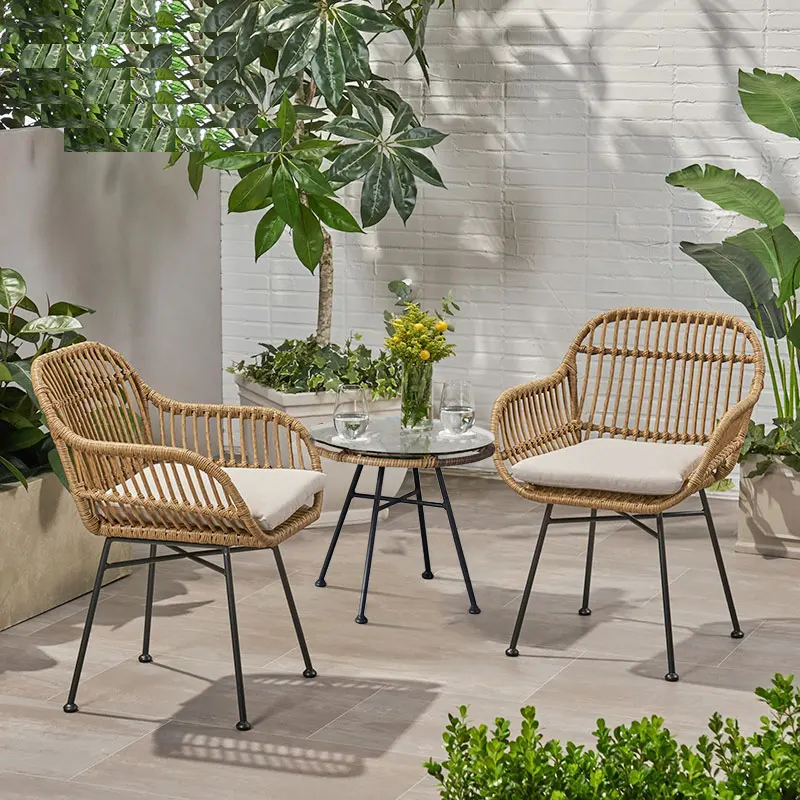 Outdoor Chairs Rattan Kitchen Modern Minimalist Leisure Nordic for Kitchen Designer garden Chair set balcony patio furniture