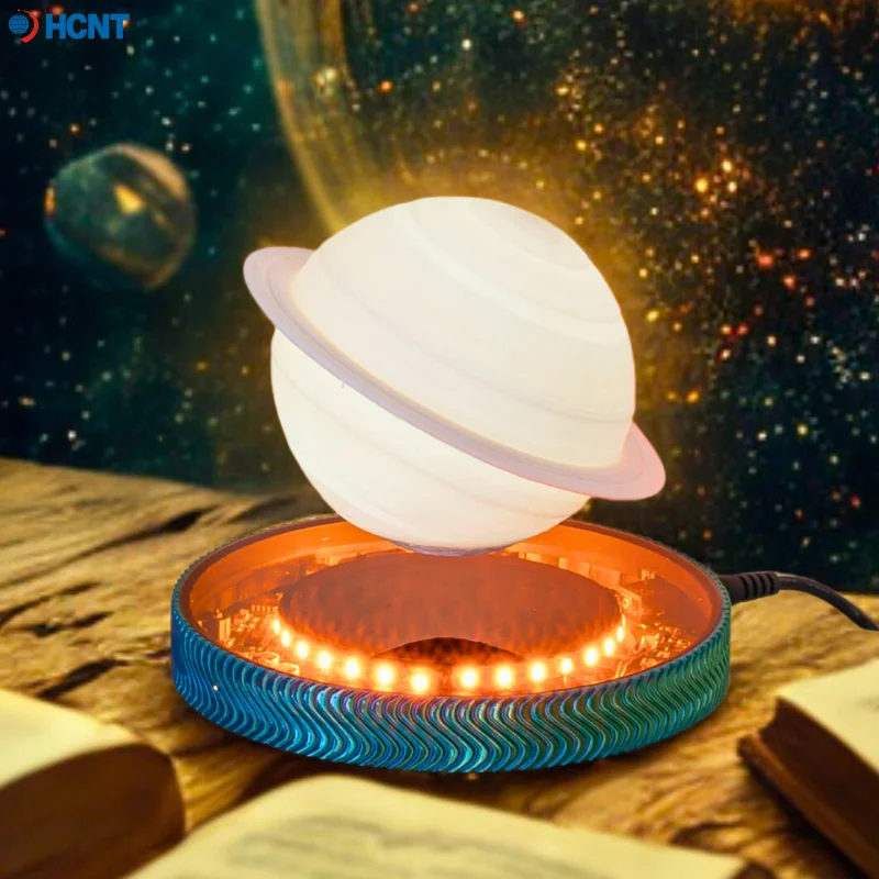 Lampada Saturno in levitazione 3D Lampada planetaria galleggiante Lampada da scrivania a levitazione magnetica con base luminosa Decorazioni per la casa uniche per ufficio Gi