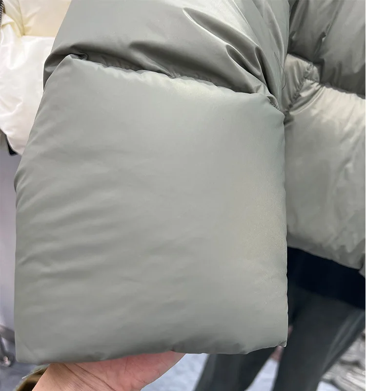 سترة نسائية جديدة لخريف وشتاء 2025 بغطاء للرأس وقصيرة منفوشة مقاومة للرياح #6