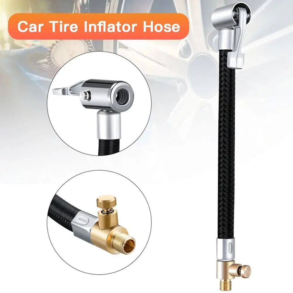 Air Chuck Tyre Connection Locking Adapter Air Pump Adapter Car Tire Inflator Hose Air Pump Extension Tube Inflatable Air Pump