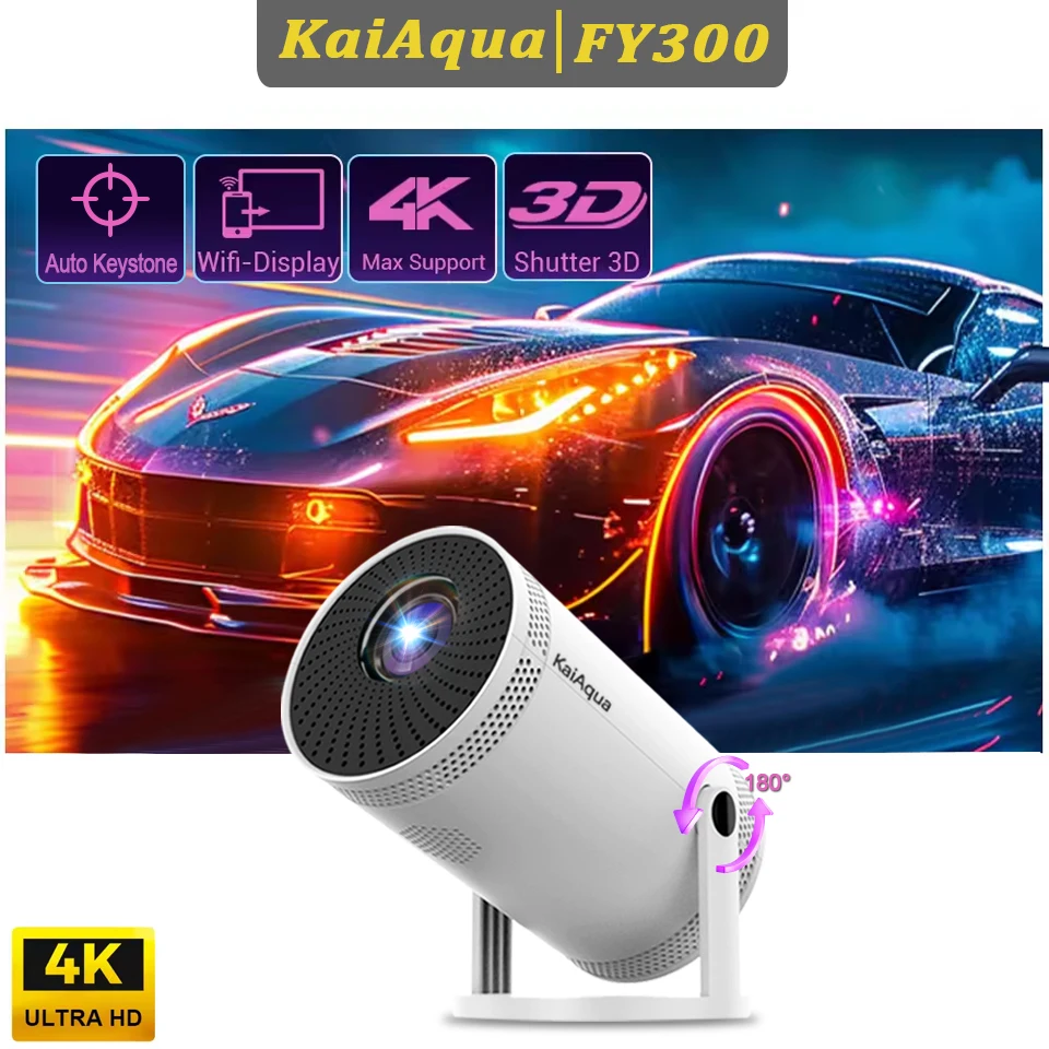 

Новый проектор 4K Full HD Android 11 Wifi6 290ANSI Allwinner BT5.0 1080P 1280*720P Портативный проектор для домашнего кинотеатра и улицы
