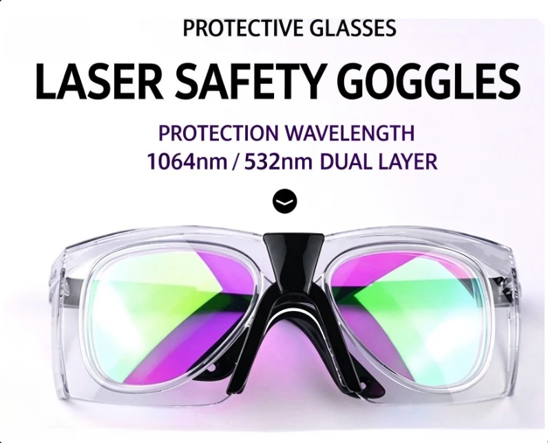 1064nm 532nm Laser Protective Eyewear Clear Vision Anti Dazzle Safety Glasses for Cosmetic Tattoo Removal Equipment