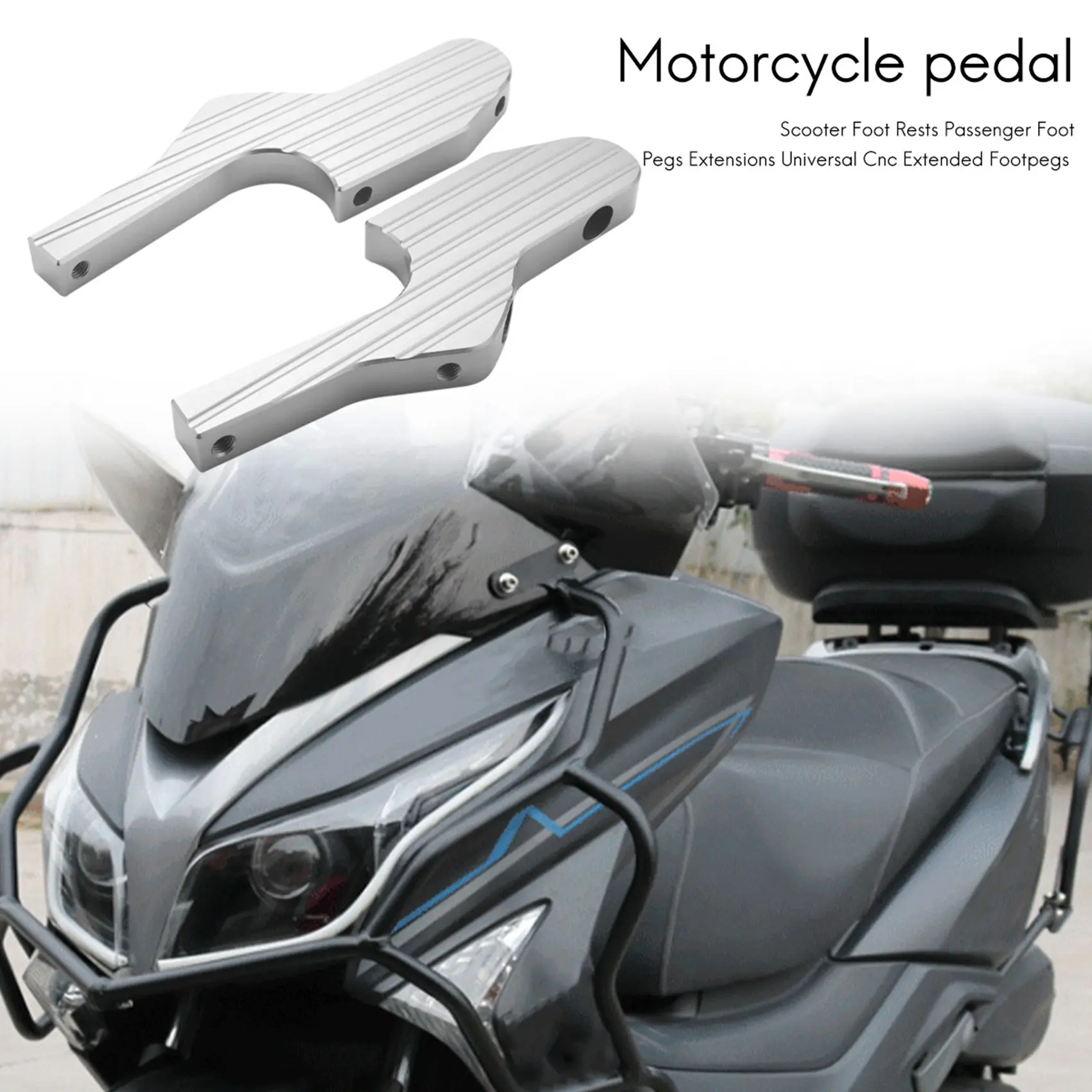 Scooter Foot Rests Passenger Foot Pegs Extensions Universal Cnc Extended Footpegs For Vespa Gt Gts Gtv 60 125 200 250 300