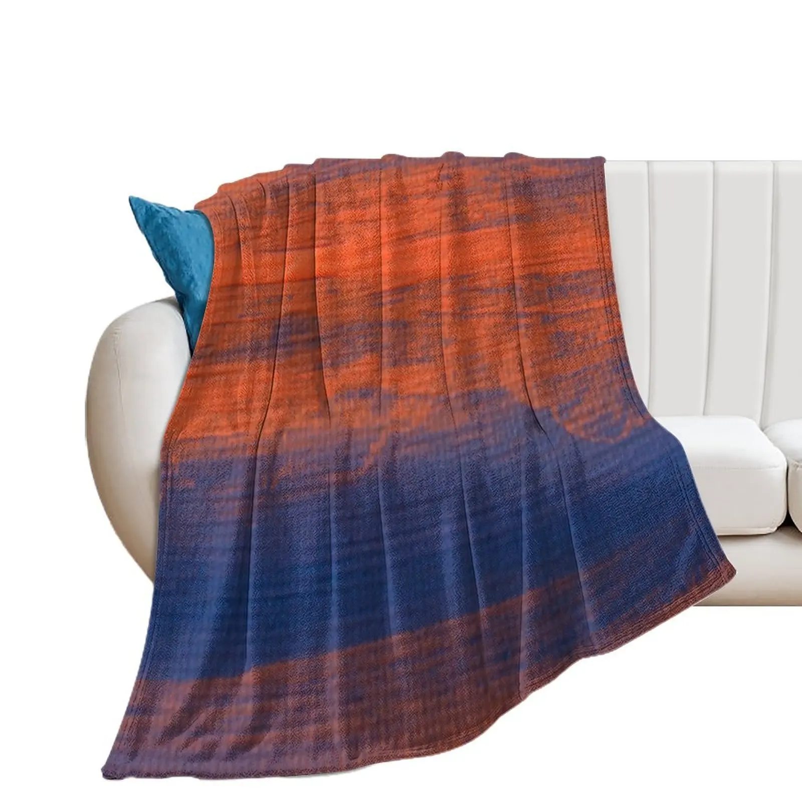 

Blue and Orange Strokes Throw Blanket Travel Thermals For Travel Soft Plush Plaid blankets ands Blankets