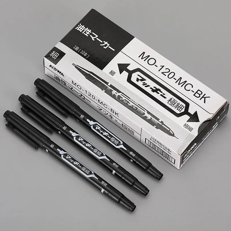 10PCS Dual-tips Tattoo Marker Pen Waterproof Microblading Position Pens Large Capacity Ink 0.5mm Marker Pen Tattoo Accessories