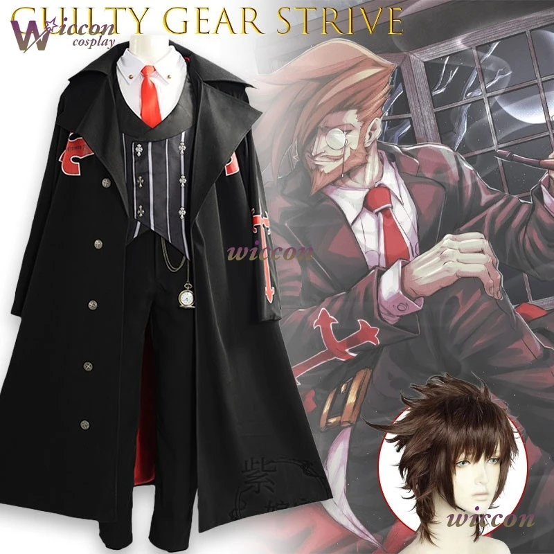 

Guilty Gear Strive: Dual Rulers Slayer Cosplay Outfit Vampire Suit Long Coat Anime Game For Men Uniform Suite Cosplay Plus Size