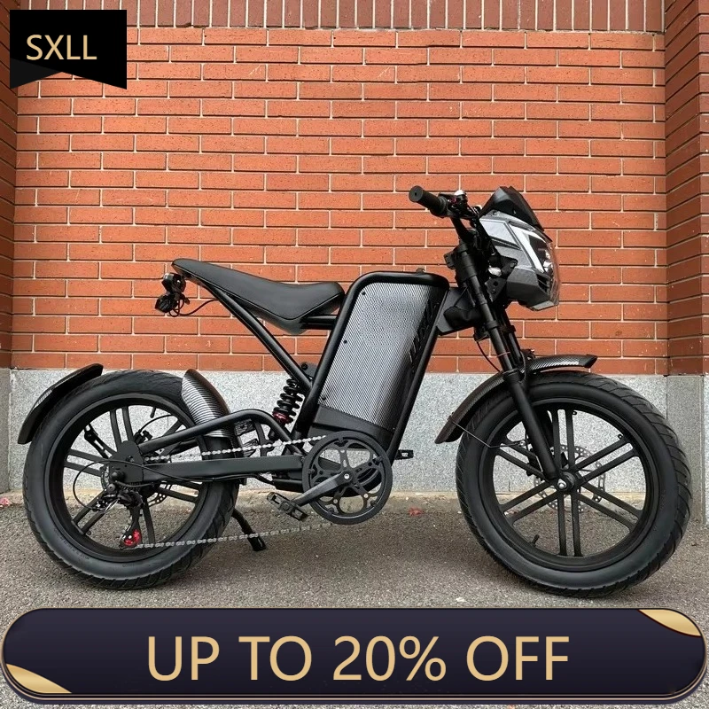 

SXLL 400W/1000W electric bicycle retro off-road fat tire lithium battery auxiliary electric mountain bike