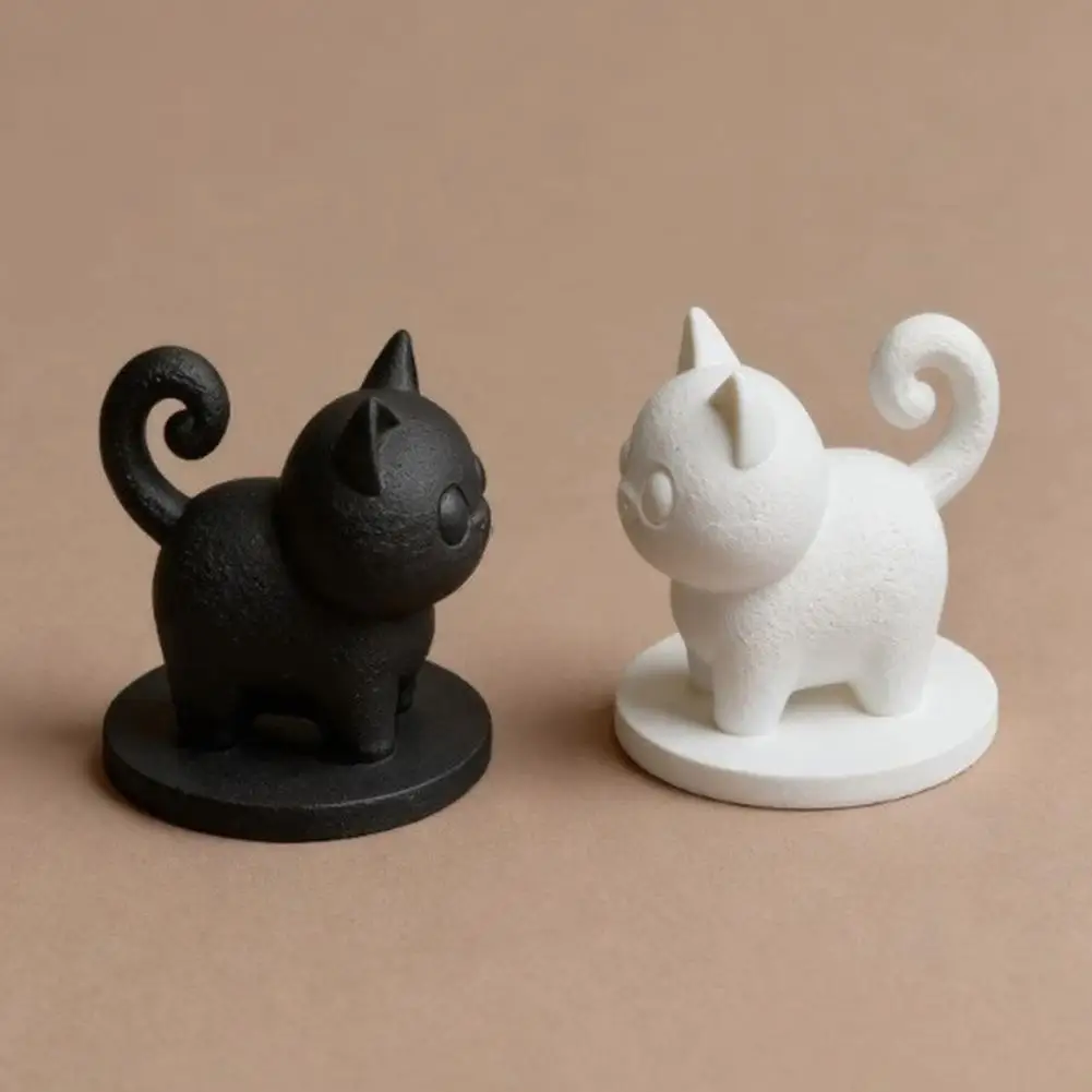 Small Cat Statue 3d Printed Cute Cat Figurine Small Cartoon Kitten Statue Office Shelf Decor Desk Ornament Home Car for Cat
