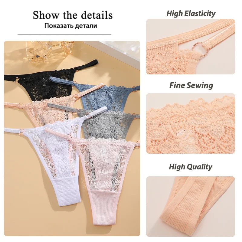 Women Sexy Mesh Cotton Panties G-string Sexy Woman\'s Underwear Girl Lace Lingerie Female Bikini Lady Thong Intimates