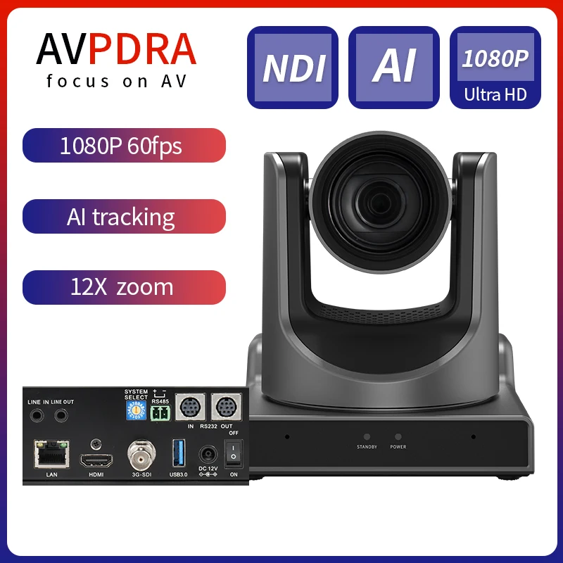 AI TRACKING 1080p NDI PTZ CAMERA 20X/30X OPTICS ZOOM HDMI/SDI/USB3.0/IP STREAMING OUTPUTS FOR MEETING CHURCH EVENTS TEACHING