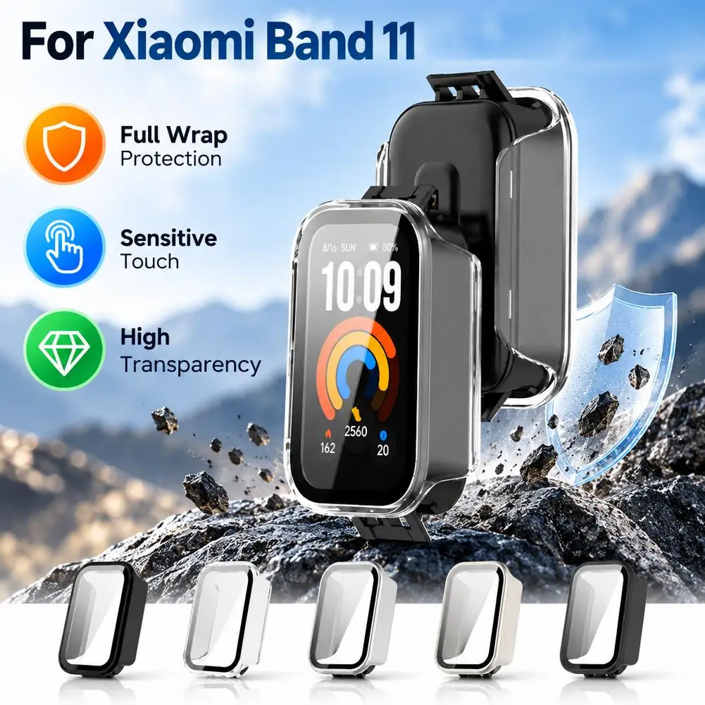 2-in-1 Screen Protector For Xiaomi Smart Band 11 Active Integrated Anti-scratch Protective Shell Accessories
