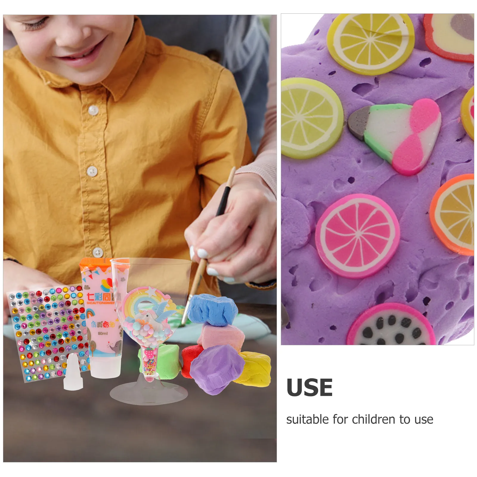 

Creative Polymer Clay Set Kids Ice Cream Cup Diy Supplies Parent child Modeling Material Safe Material Long Life Round